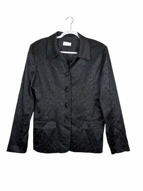 Tall Girl Black Floral Jacquard Blazer Jacket Size 14 Gothic Whimsigoth